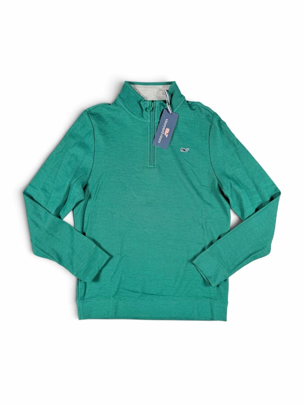 NEW Vineyard Vines Saltwater Quarter Zip Pima Cotton Green Boys Large 16